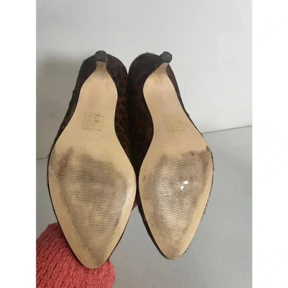 Women's DV Dolce Vita Brown Leopard Print Heels Size Calf Fur 8.5‎ M GUC! - Picture 10 of 12